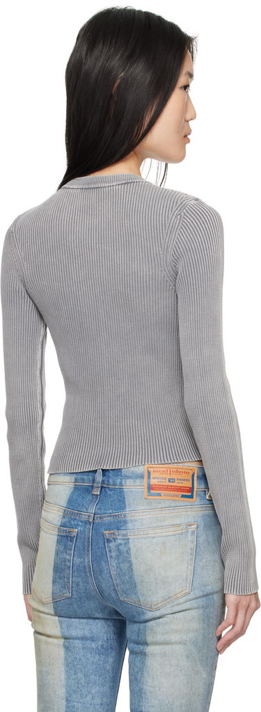 Krop-top Diesel Cutout Ribbed Sweater Siva | A16735 0DBDI, 2