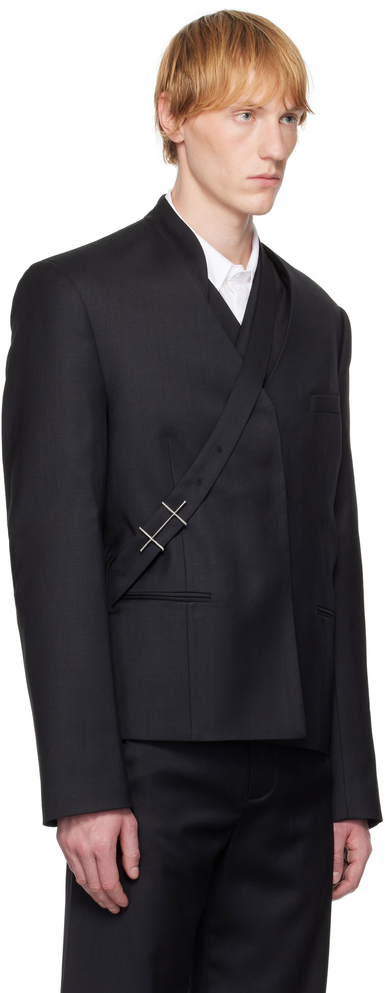 Jakna HELIOT EMIL HELIOT EMIL Aegis Wrap Blazer Črna | SS25_M_04_045_BLK01_CO, 1