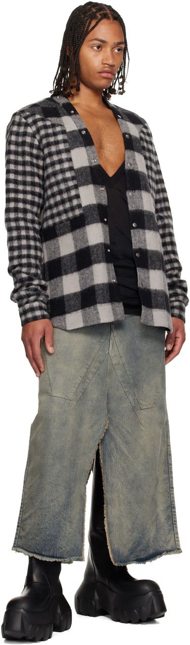 Srajce Rick Owens Concordians Larry Fogpocket Plaid Flannel Overshirt with Snap Buttons Večbarvna | RU02E1757 WJPWMP, 3