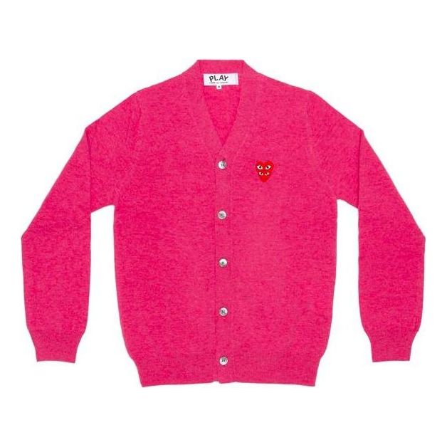 Pleteni pulover Comme des Garçons PLAY Family Heart Cardigan Roza | AZ-N076-051-4