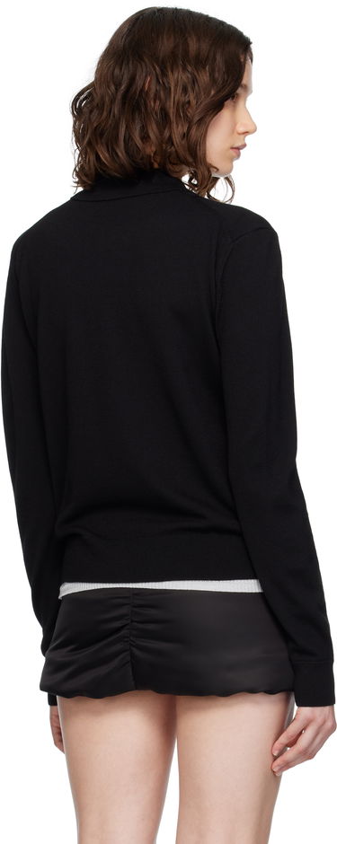 Polo majica We11done We11done Wool Polo with Logo Patch Črna | WD-KT2-25-680-W-BK, 2