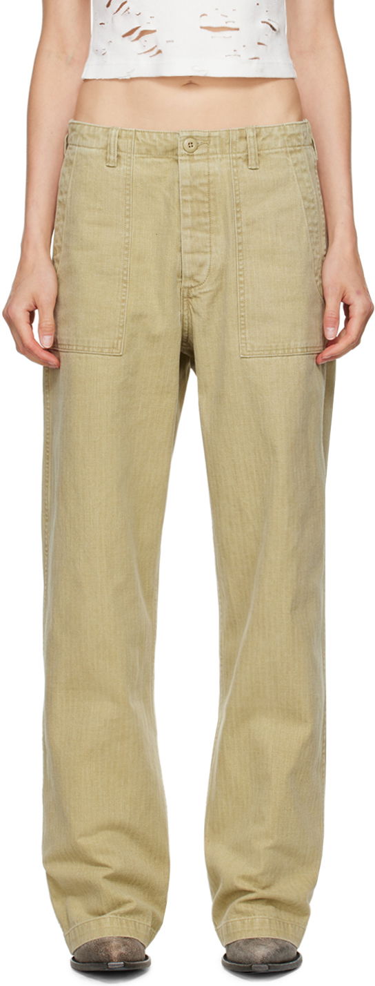 Hlače R13 R13 Wide Leg Trousers Bež | R13WR077-R381B, 0