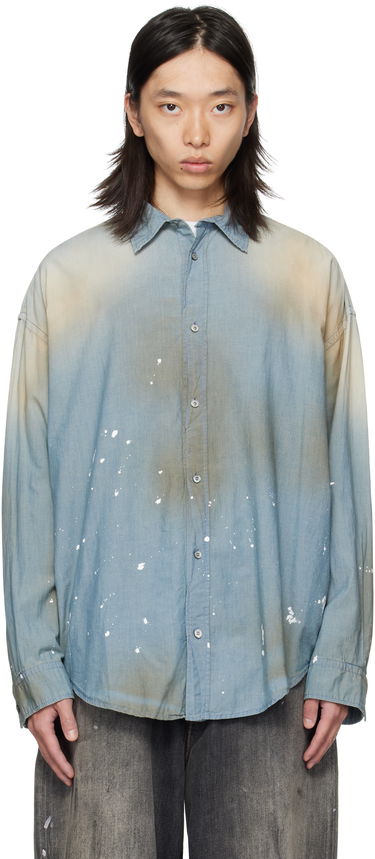 Srajce Acne Studios Acne Studios Paint Splatter Button-Up Shirt Modra | BB0633-, 0