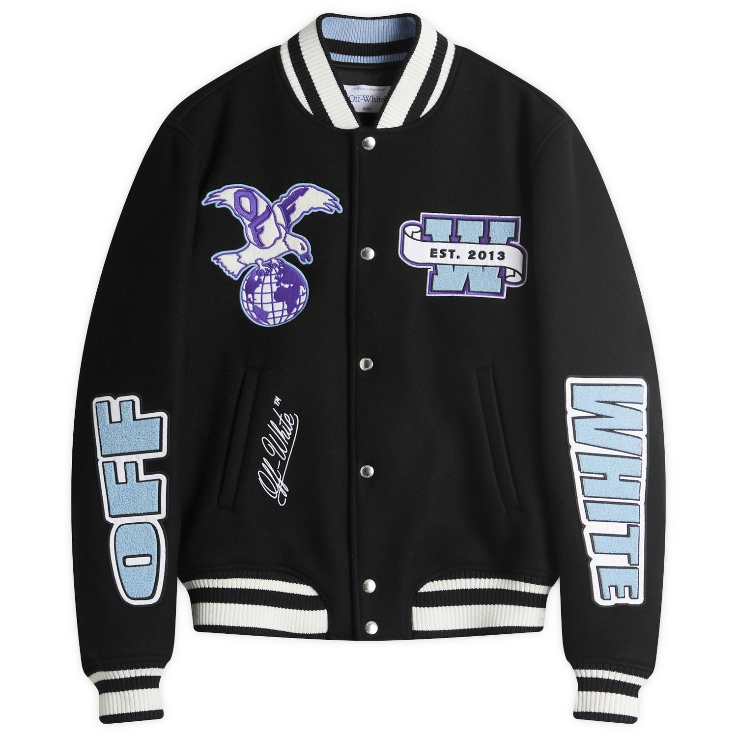 Bomber jakna Off-White Off-White Eagle Wool Varsity Jacket, Size Small Črna | OMEH053S25FAB0011049, 1
