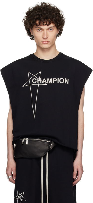 Majica brez rokavov Rick Owens Rick Owens Champion Edition Micro Tatlin Sleeveless T-Shirt Črna | CM01E1666 CHFE FELPA, 0