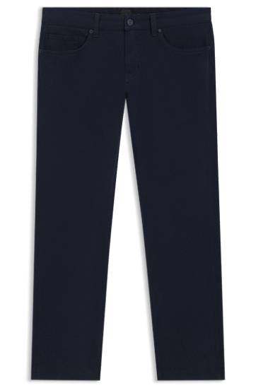 Hlače BOSS Delaware Slim-Fit Stretch-Cotton Twill Trousers Mornarica | 50543883, 0