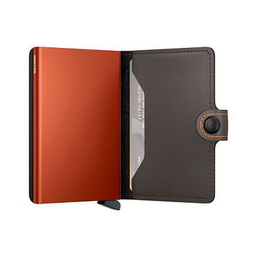 Denarnica Secrid Miniwallet - Matte - Truffle & Orange Črna | MM-Truffle-Orange, 1