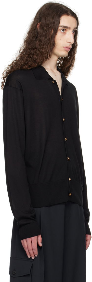 Pleteni pulover Versace Versace Knit Silk Cardigan Črna | 1020281_1A12273, 1