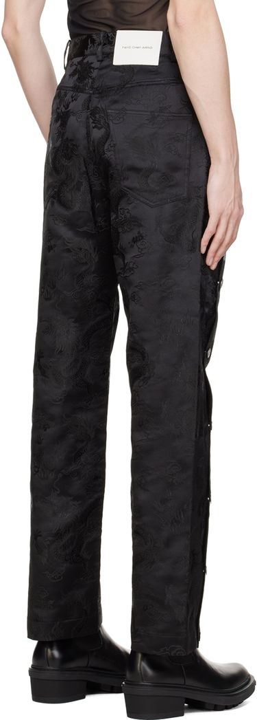 Hlače Feng Chen Wang Feng Chen Wang Dragon Jacquard Trousers Črna | FUS17TR12, 2