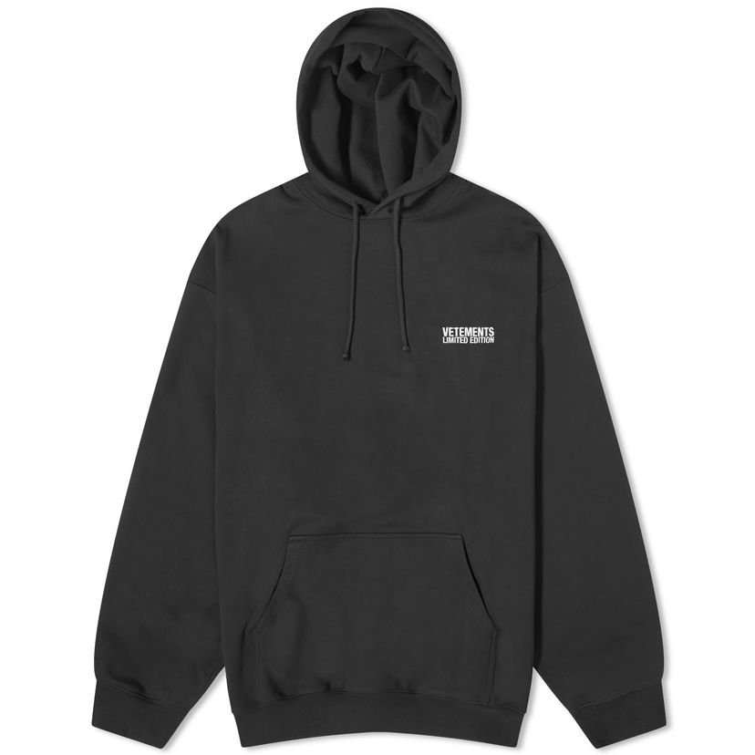 Pulover VETEMENTS Embroidered Logo Hoodie Črna | UE64HD300B