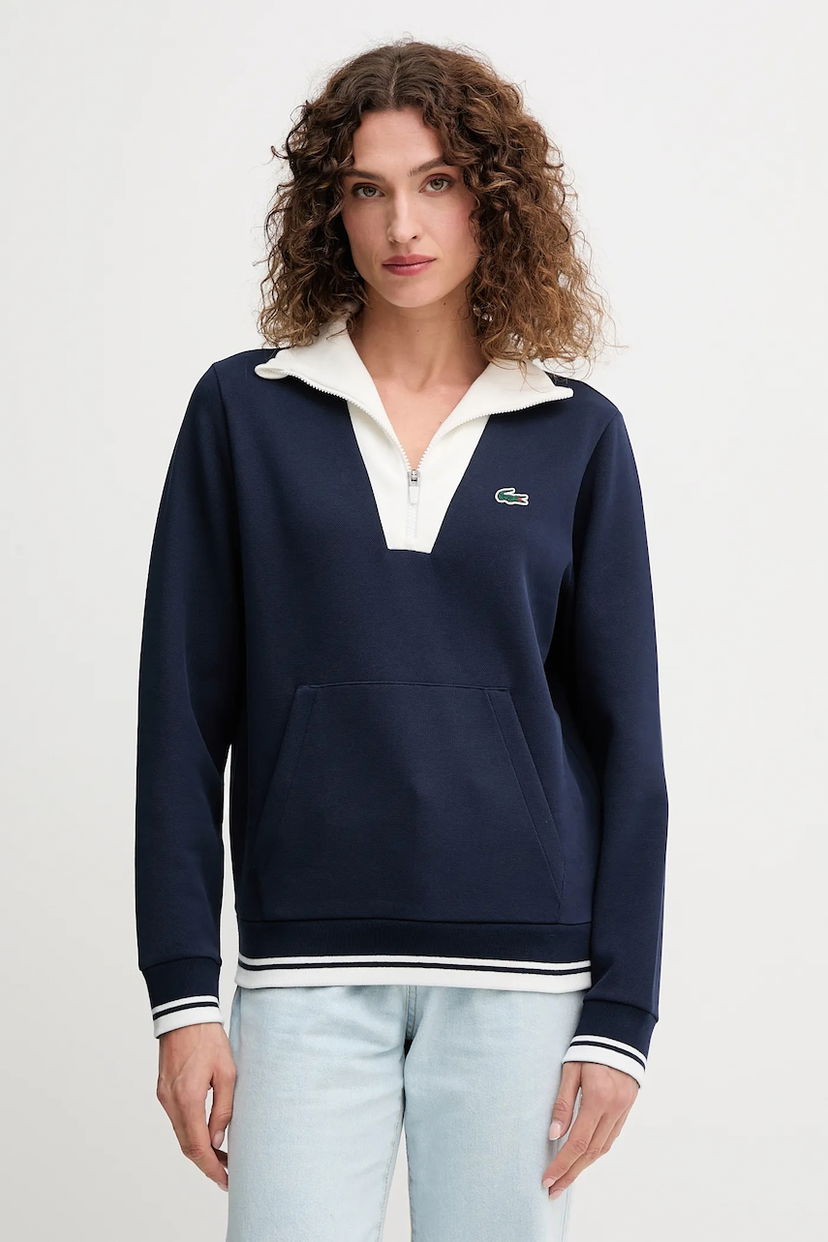 Pulover Lacoste Lacoste Quarter-Zip Sweatshirt Mornarica | SF8634