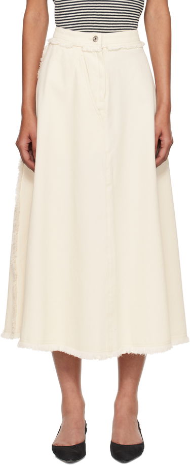 Krila Max Mara Alvaro Frayed-Edge Midi Skirt Bež | 2525106051600, 0