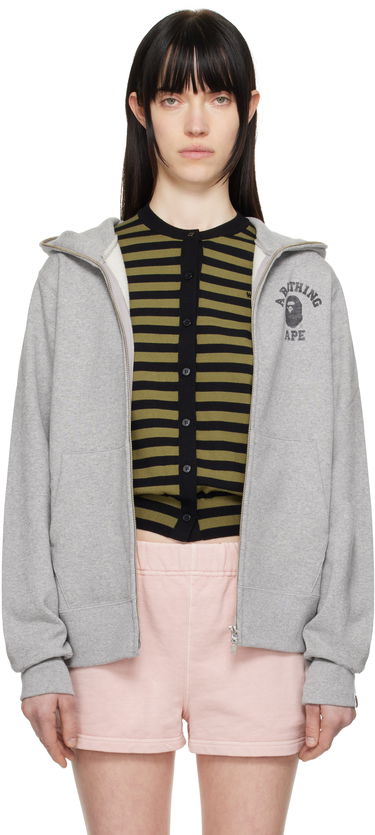 Pulover BAPE A Bathing Ape Over Print Full Zip Hoodie Siva | 001ZPK801002M, 0