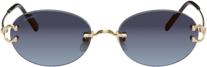 Sončna očala Cartier C de Cartier Rimless Oval Gradient Sunglasses Modra | CT0551S-002