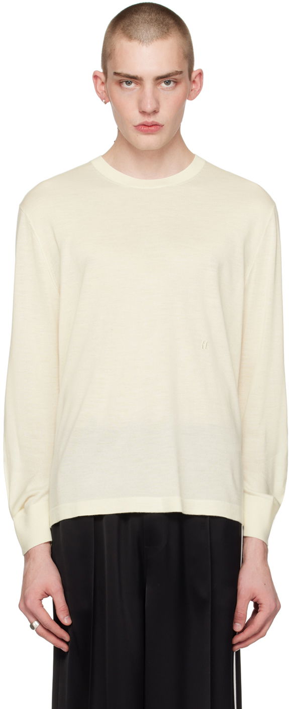 Pleteni pulover Helmut Lang Curved Sleeve Sweater Bež | O01HM703