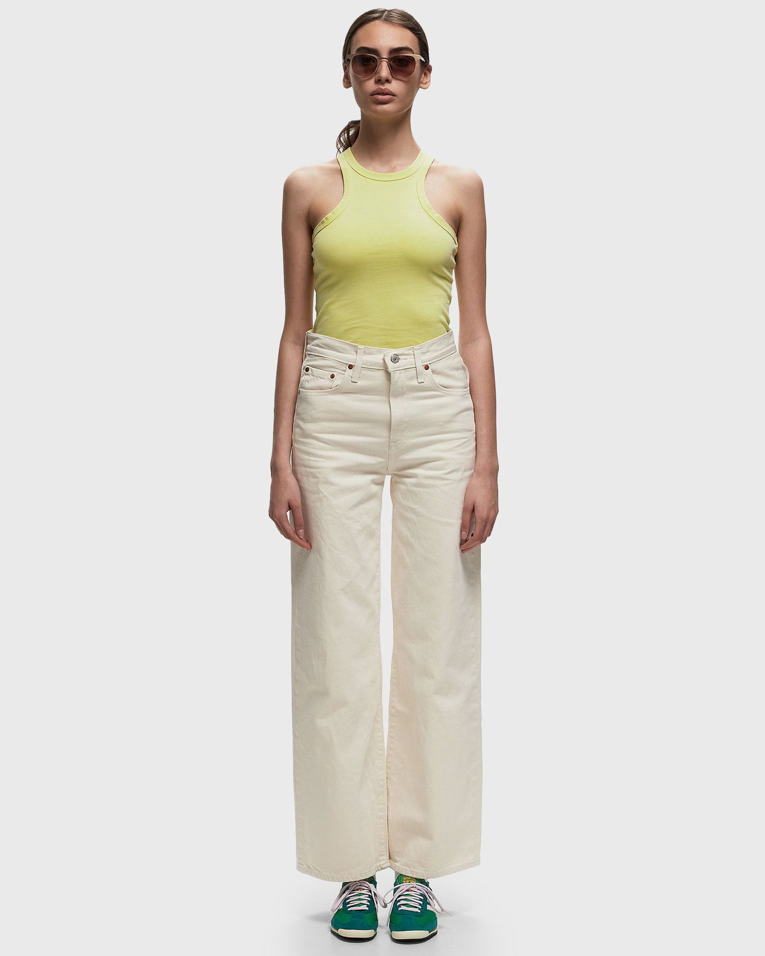 Majica brez rokavov Samsoe Samsoe Helene Tank Top Rumena | F23300037-MELLOW-GREEN, 1