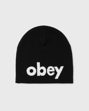 Beanie OBEY Knit Beanie with Lowercase Lettering Črna | 100030191-BLK, 2