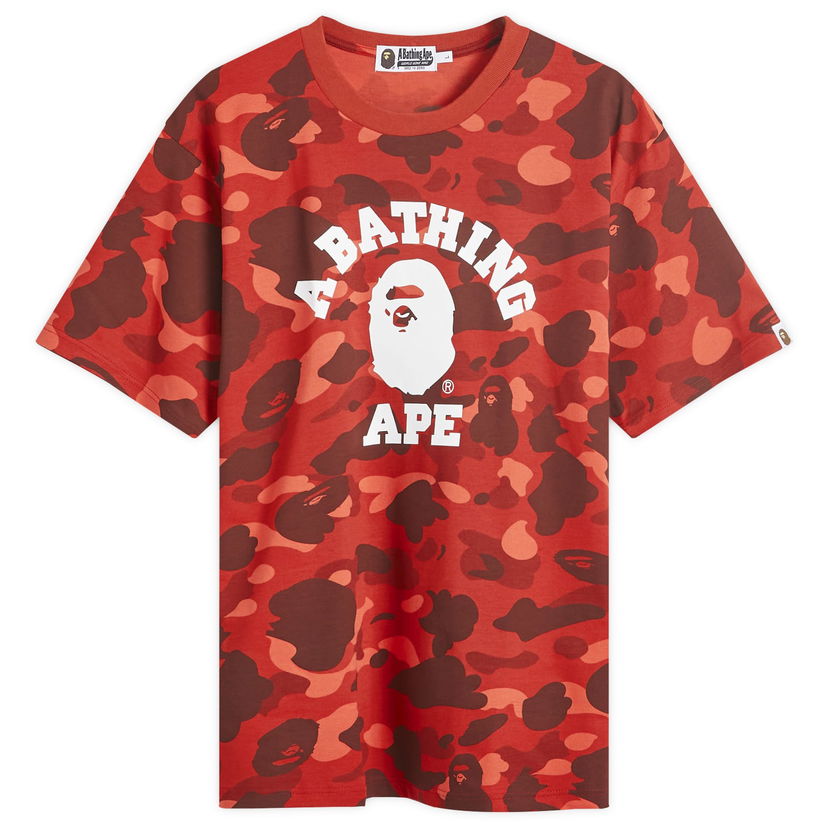 Majica BAPE A Bathing Ape Colour Camo College T-Shirt Rdeča | 001CSK301002M-RED