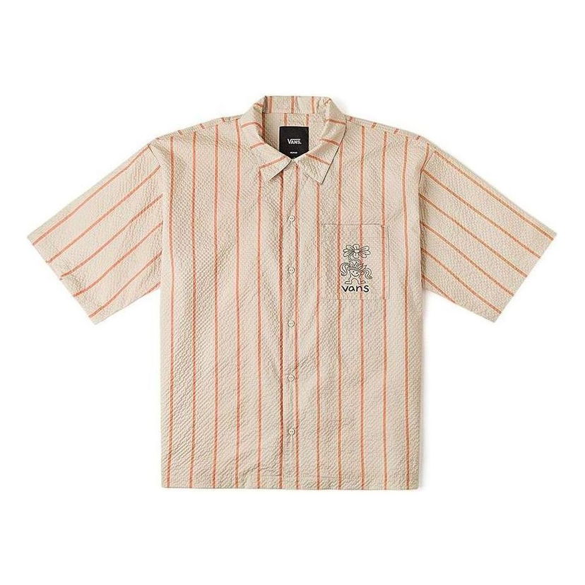 Srajce Vans Striped Short-Sleeved Shirt Bež | VN000GTKCW9