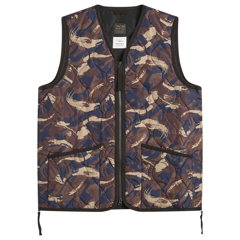 Telovnik TAION Military V-Neck Zip Down Vest Paint Camouflage Večbarvna | TAION-001ZML-1-PCA