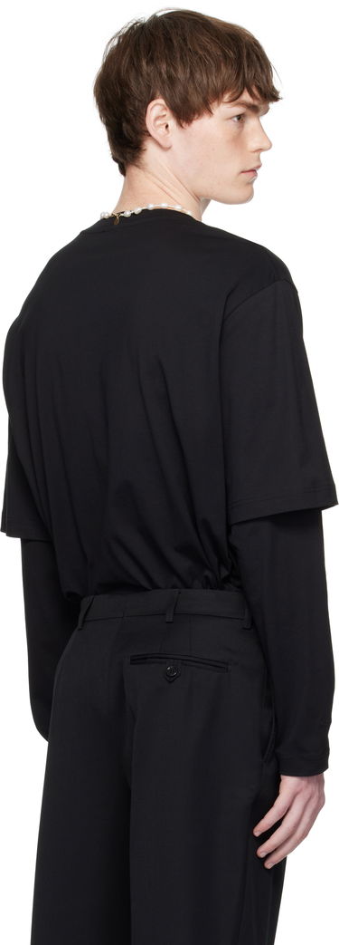 Majica Simone Rocha Simone Rocha Layered Ruffle Pocket Long Sleeve T-Shirt Črna | 5379 0553, 2