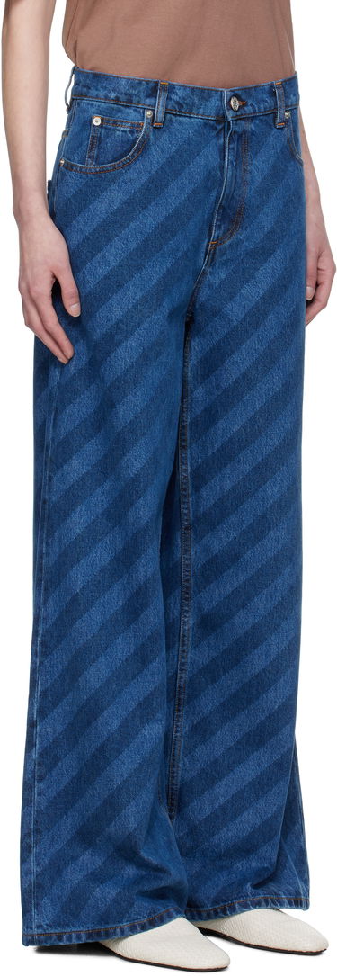 Kavbojke Marni Marni Wide Leg Diagonal Stripe Jeans Modra | PAJD0432A0 USCX36, 1