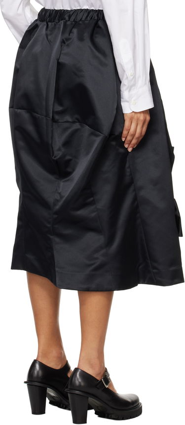 Krila Comme des Garçons Comme des Garçons Satin Midi Skirt with Bow Detail Črna | GN-S016-051, 2