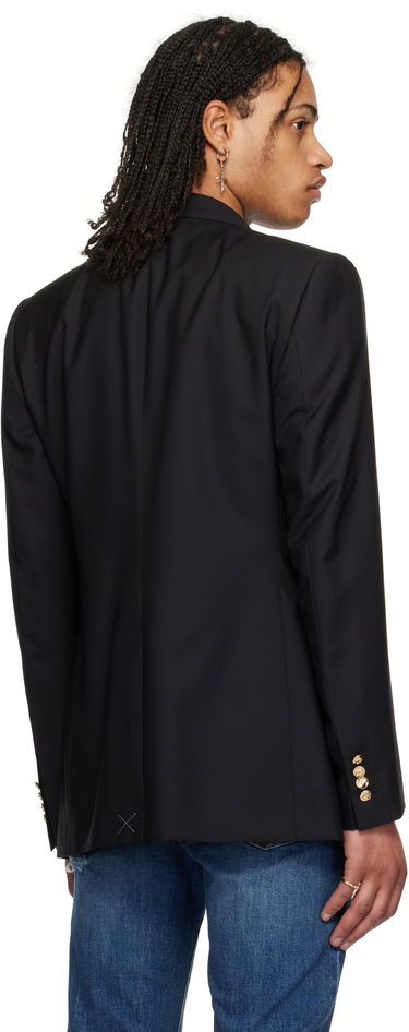 Jakna Dolce & Gabbana Dolce&Gabbana Single-Breasted Wool & Silk Blazer with Patch Črna | G2LK0ZFU3H1, 2