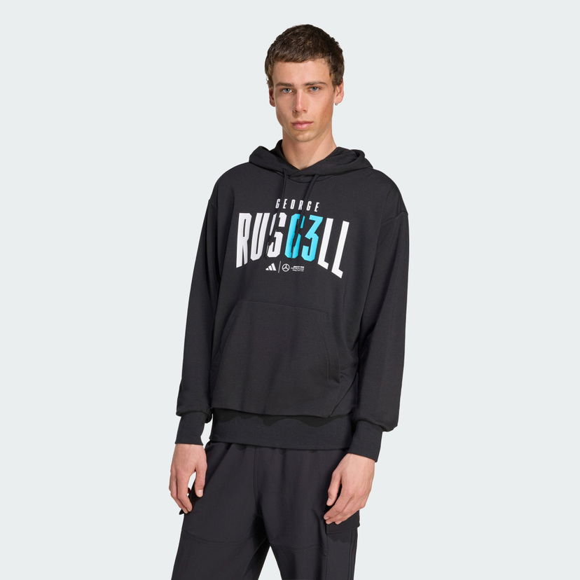 Pulover adidas Performance Mercedes-AMG Petronas Formula One Team George Russell Hoodie Črna | JZ8903