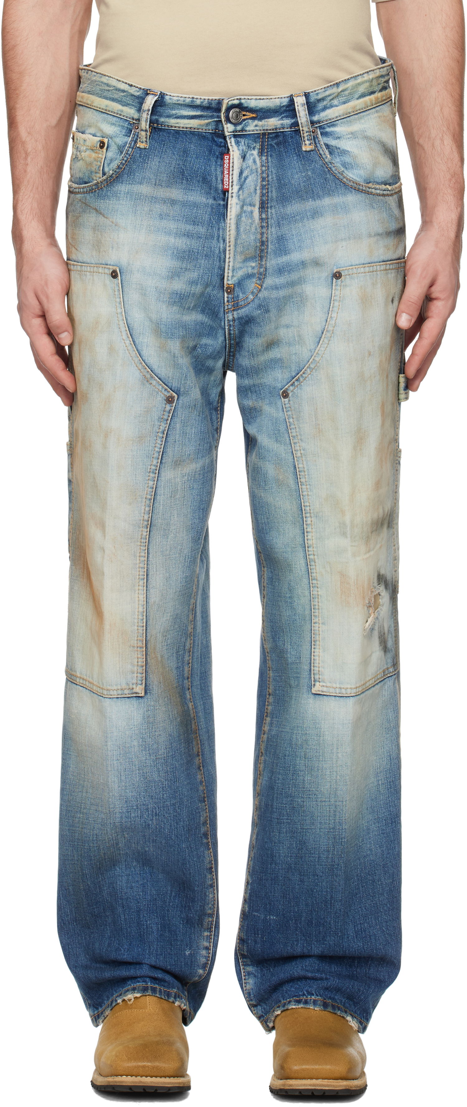 Kavbojke DSQUARED2 Dsquared2 Loose Carpenter Jeans Modra | S74LB1667_S30309, 0