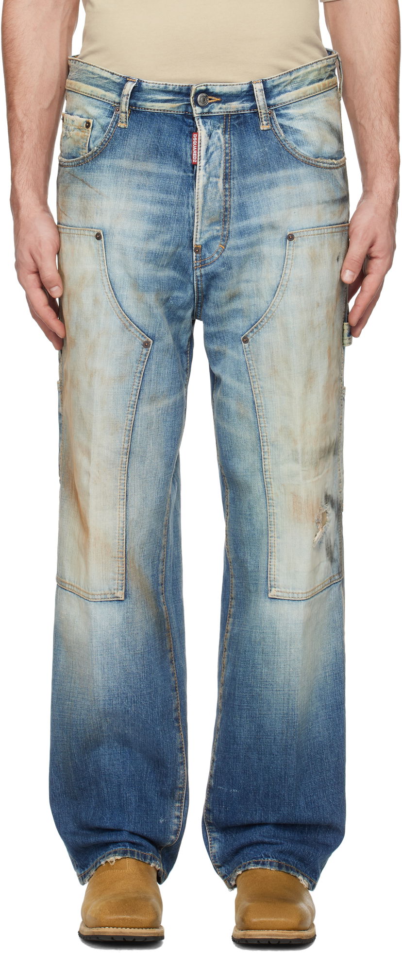 Kavbojke DSQUARED2 Dsquared2 Loose Carpenter Jeans Modra | S74LB1667_S30309