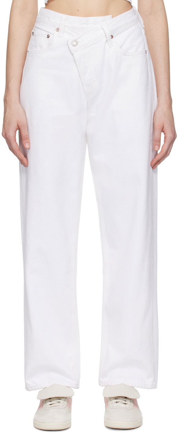 Kavbojke AGOLDE Criss Cross Upsized Jeans Bela | A097B-1183