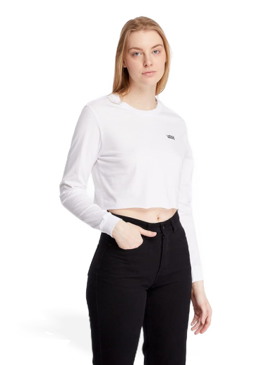Majica Vans Junior V Tee Crop Bela | VN0A4OUQWHT1