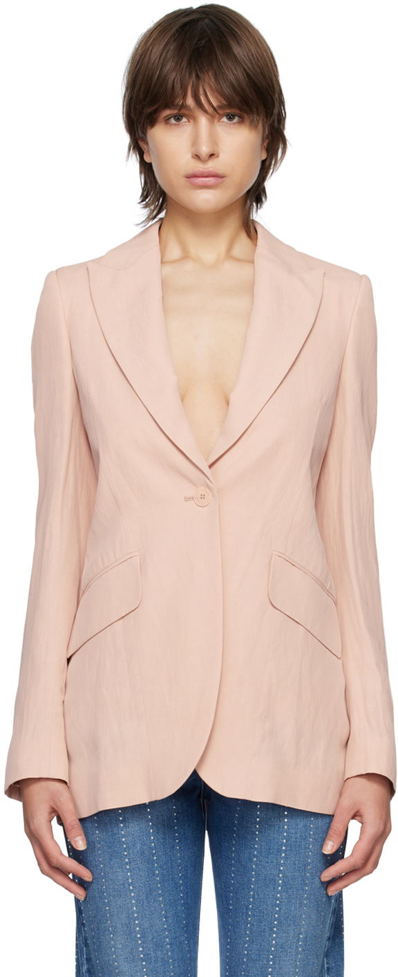 Jakna Stella McCartney Stella McCartney Women's Peaked Lapel Blazer Roza | 6500383STA49