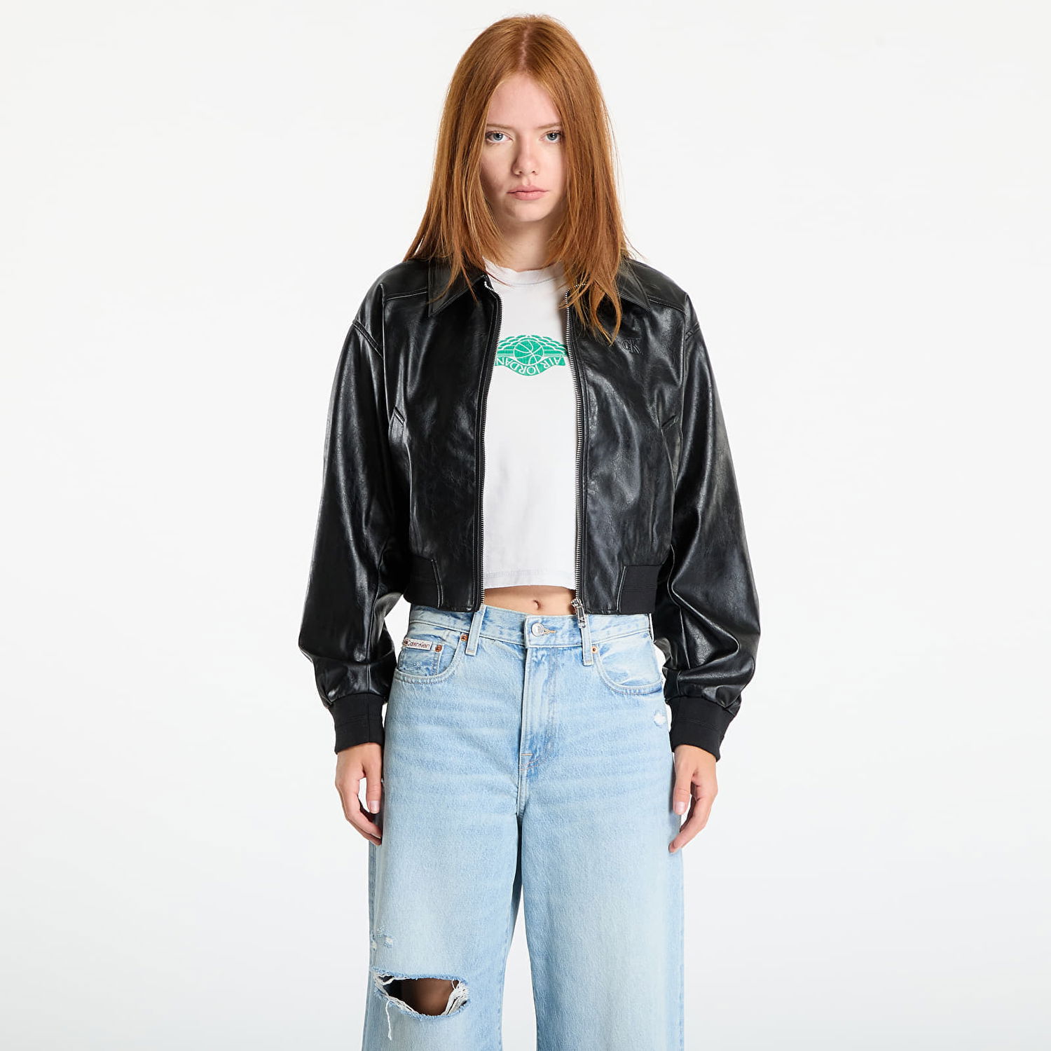 Jakna CALVIN KLEIN Calvin Klein Jeans A-Cropped Crinkle Jacket Črna | LV047C518G UB1, 0