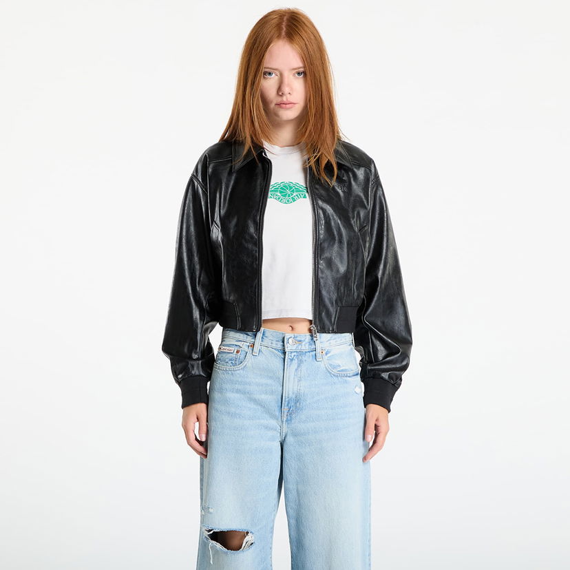 Jakna CALVIN KLEIN Calvin Klein Jeans A-Cropped Crinkle Jacket Črna | LV047C518G UB1