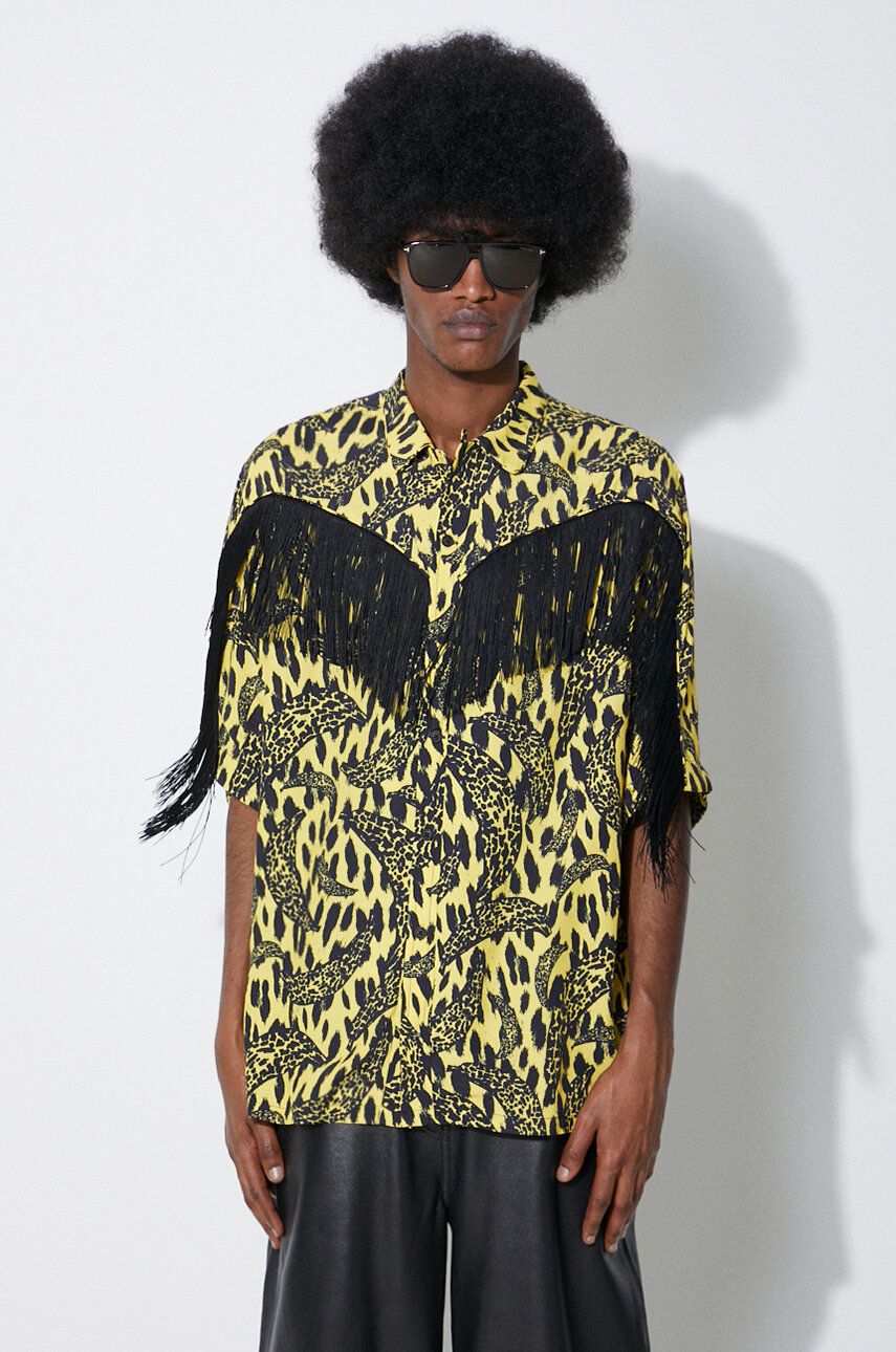 Srajce Fiorucci Fiorucci Banimalier Print Fringed Shirt Rumena | M01FPTSH054VI01YW02, 0