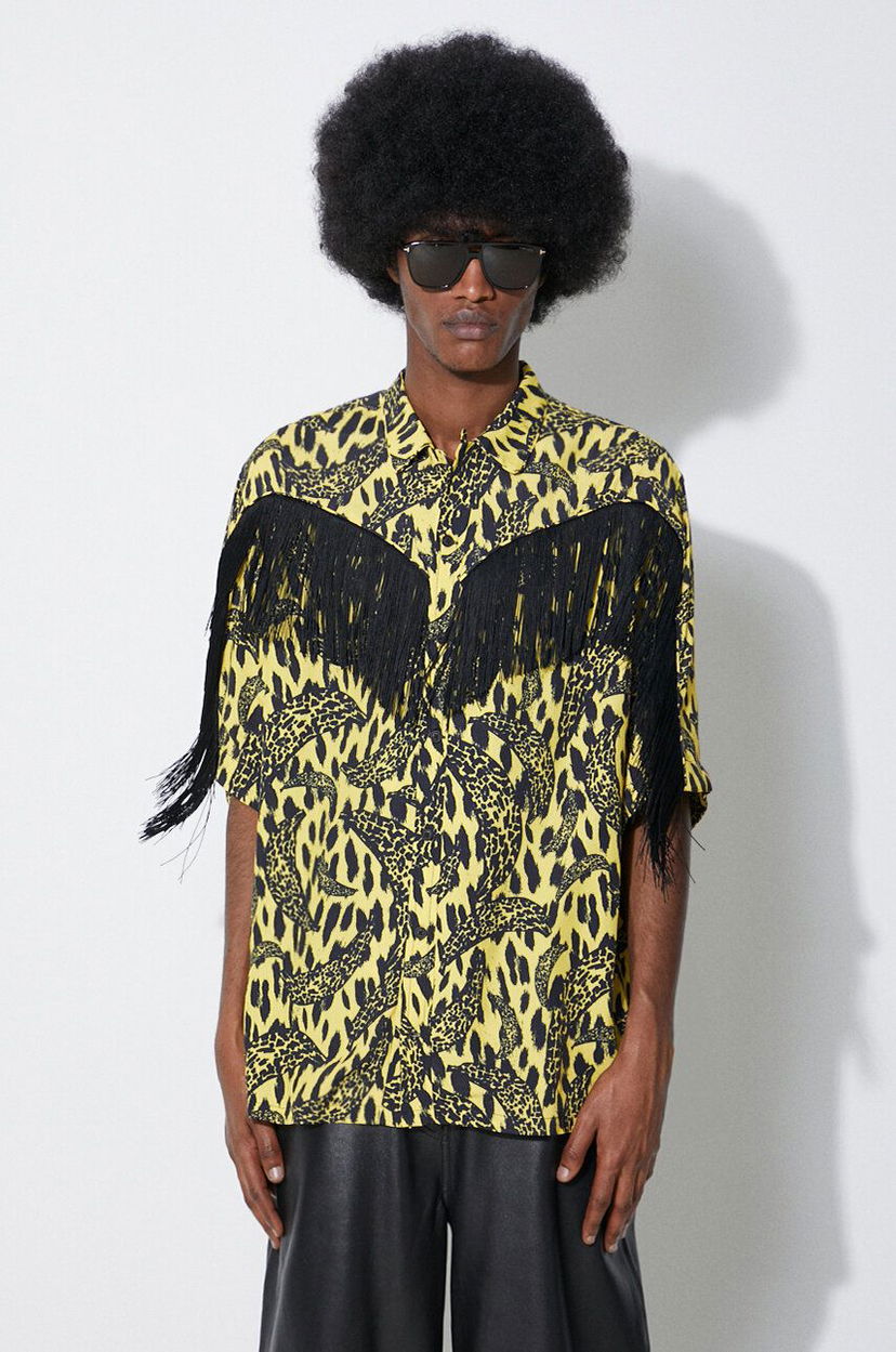 Srajce Fiorucci Fiorucci Banimalier Print Fringed Shirt Rumena | M01FPTSH054VI01YW02