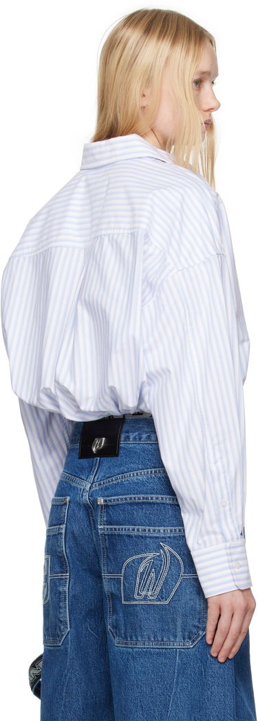 Srajce Alexander Wang Alexander Wang.t Oxford Wrap Cropped Shirt Modra | 4WC2251000, 2