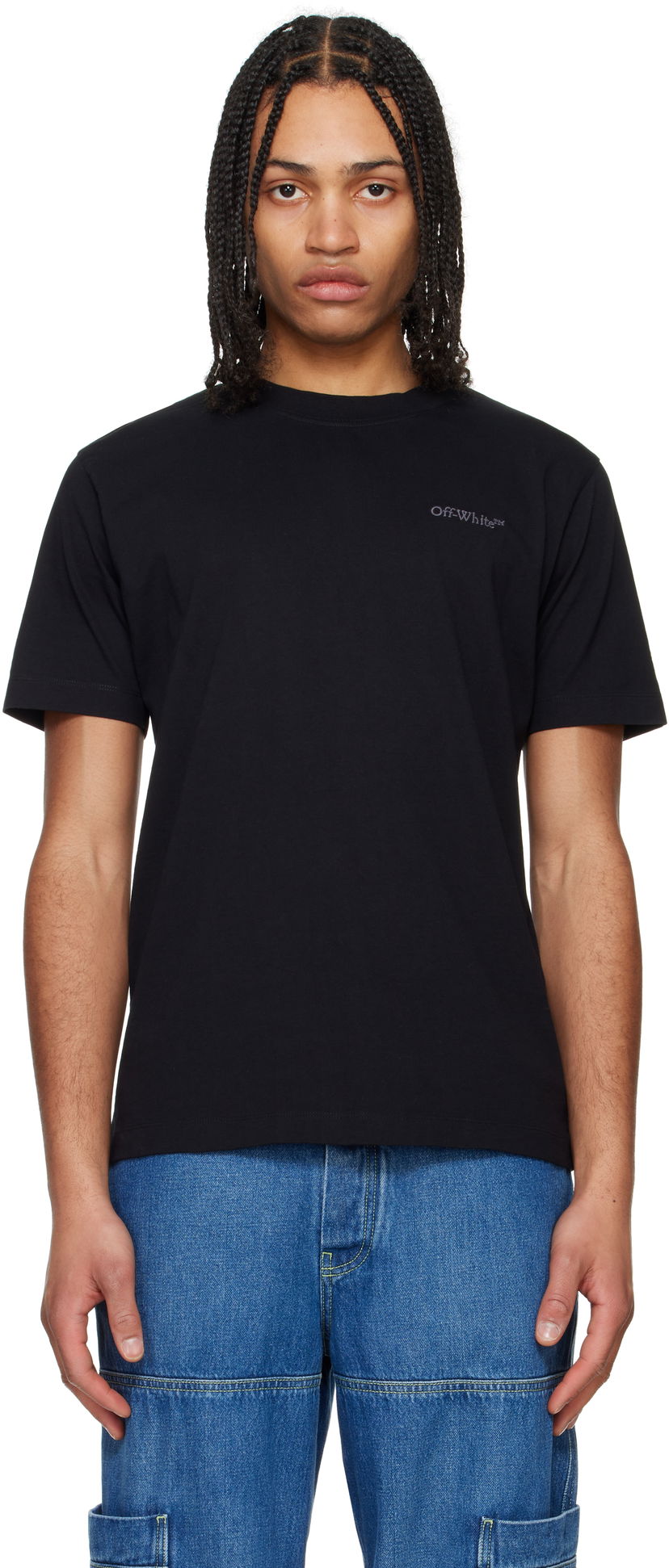 Majica Off-White Off-White Bookish Slim T-Shirt Črna | OMAA027C99JER01C1011