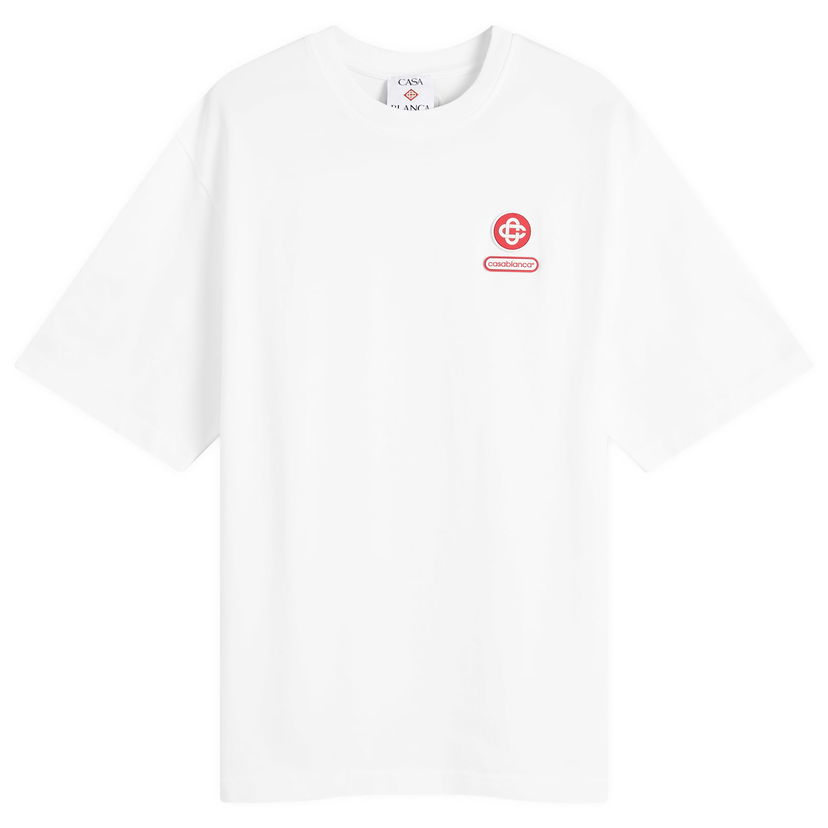 Majica Casablanca Casablanca Jersey Logo Patch Oversized T-Shirt, Size Small Bela | M-AW25-JTS-044-04