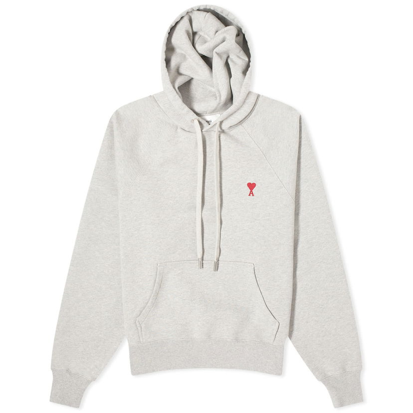 Pulover AMI Paris Red Small De Coeur Hoodie Siva | BFUSW205-747-951