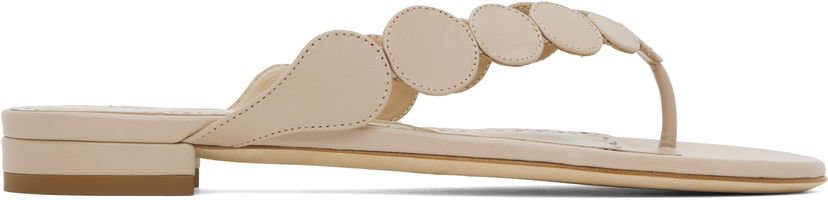Modni dodatki Manolo Blahnik Manolo Blahnik Nour Scalloped Thong Sandals Bež | 424-1837