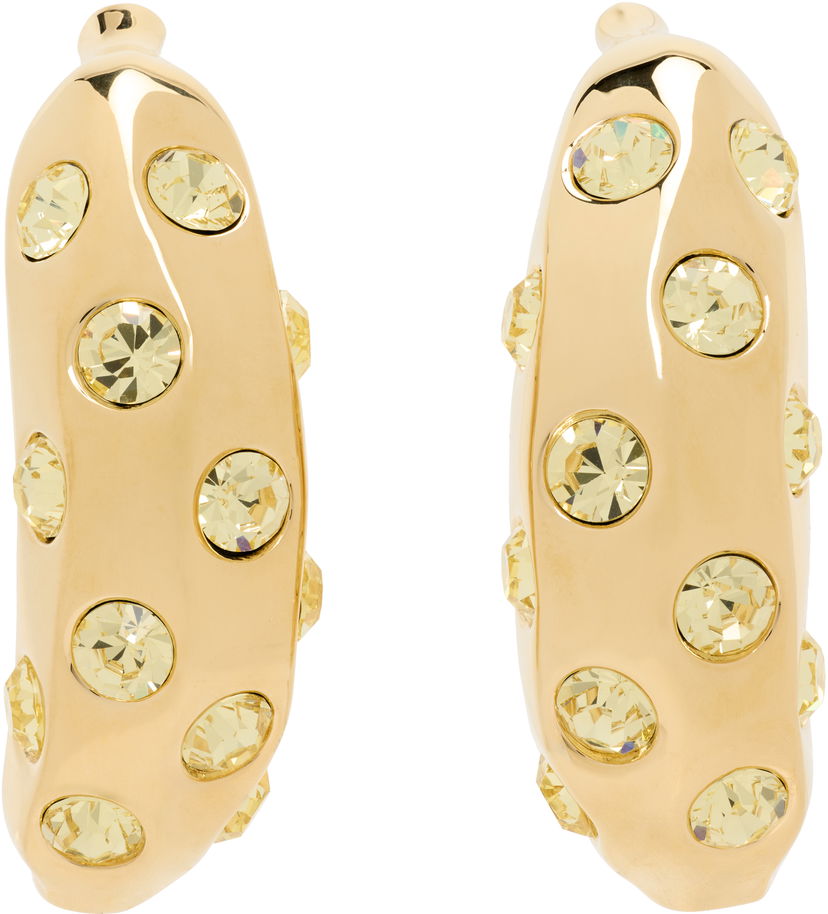 Uhani Jacquemus Jacquemus La Croisière 'The Bananes' Gold-Tone Crystal Earrings Rumena | 25E251JW741-5101