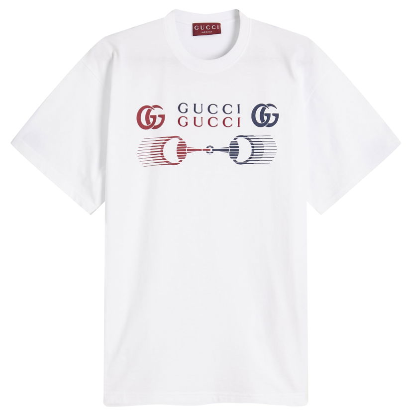 Majica Gucci Motocross Logo T-Shirt Size Large Bela | 796395-XJHC9-9692