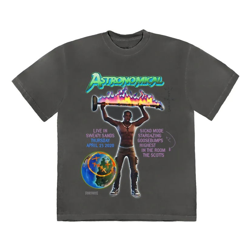 Majica Cactus Jack by Travis Scott Travis Scott Astronomical T-Shirt Siva | CJFN-SS11
