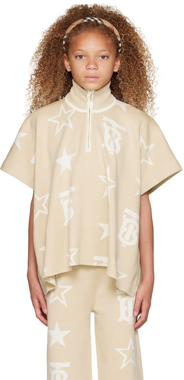 Pleteni pulover Burberry Burberry Kids Sylvie Poncho Bež | 8057913, 0