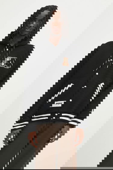 Bomber jakna AAPE by A Bathing Ape AAPE Aaper Hoodie Črna | AAPSWMB382XXN, 0