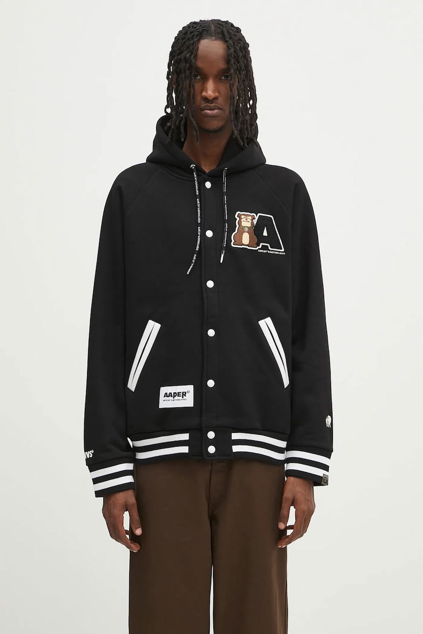 Bomber jakna AAPE by A Bathing Ape AAPE Aaper Hoodie Črna | AAPSWMB382XXN
