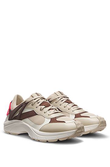Trenirka BOSS Logo-Backtab Mesh Trainers Bež | 50548197